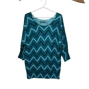 The North Face | Teal Green Blue Cashmere Wool Blend Sweater Half Sleeve Size XL